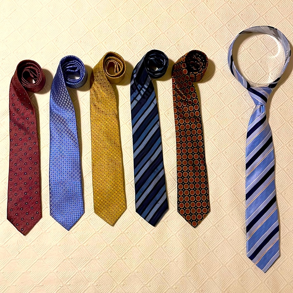 BOCARA Ties, multi color, group of 6